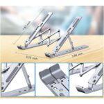 Perrycom Portable Laptop Stand with Adjustable Height, Foldable, Over Heating Protection for Laptops & Mac Books (Grey) - Image 2
